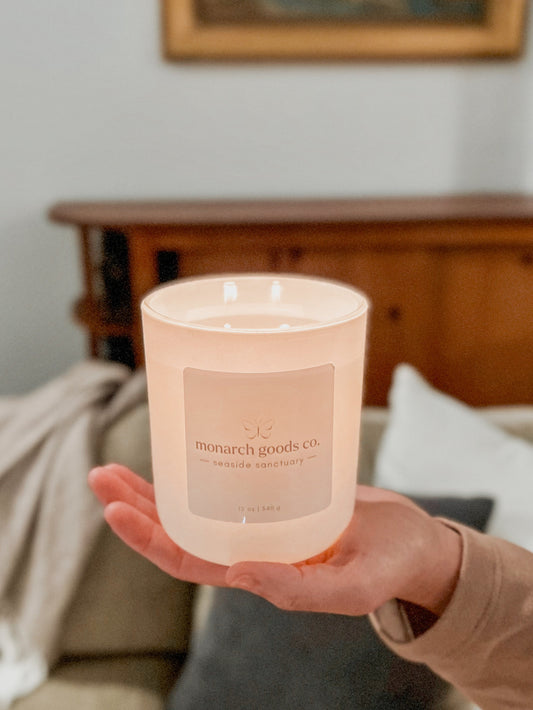monarch goods co candle in fragrance seaside sanctuary 